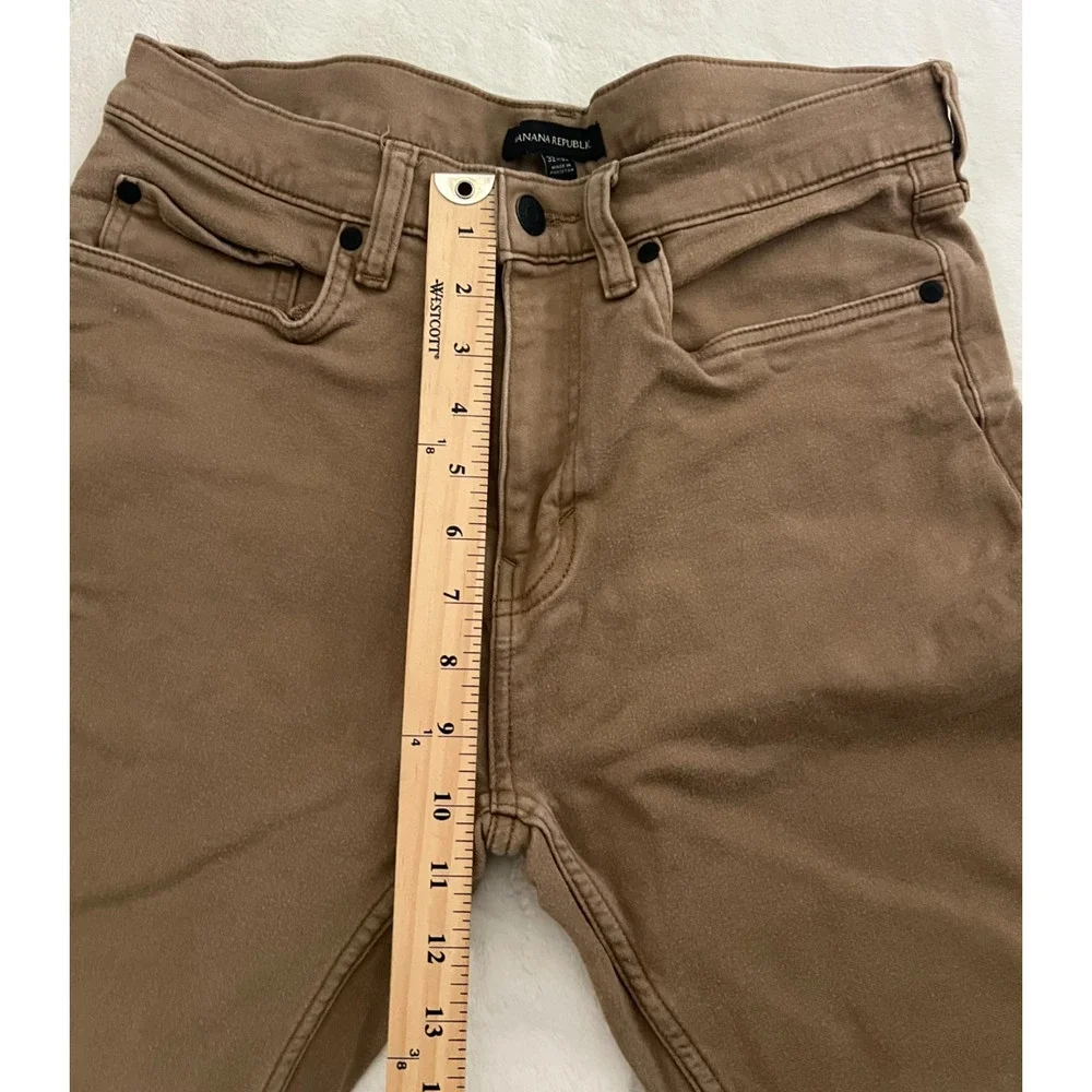 Banana Republic Mens 32x32 Brown Slim Straight Stretch Chino Pants